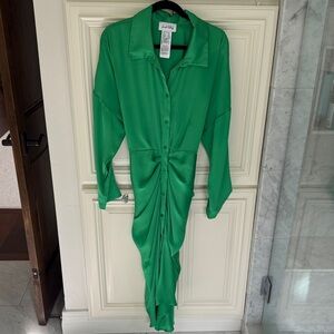 Joseph RIBKOFF Apple Green Button-Front Twist Midi Dress Easter Dress